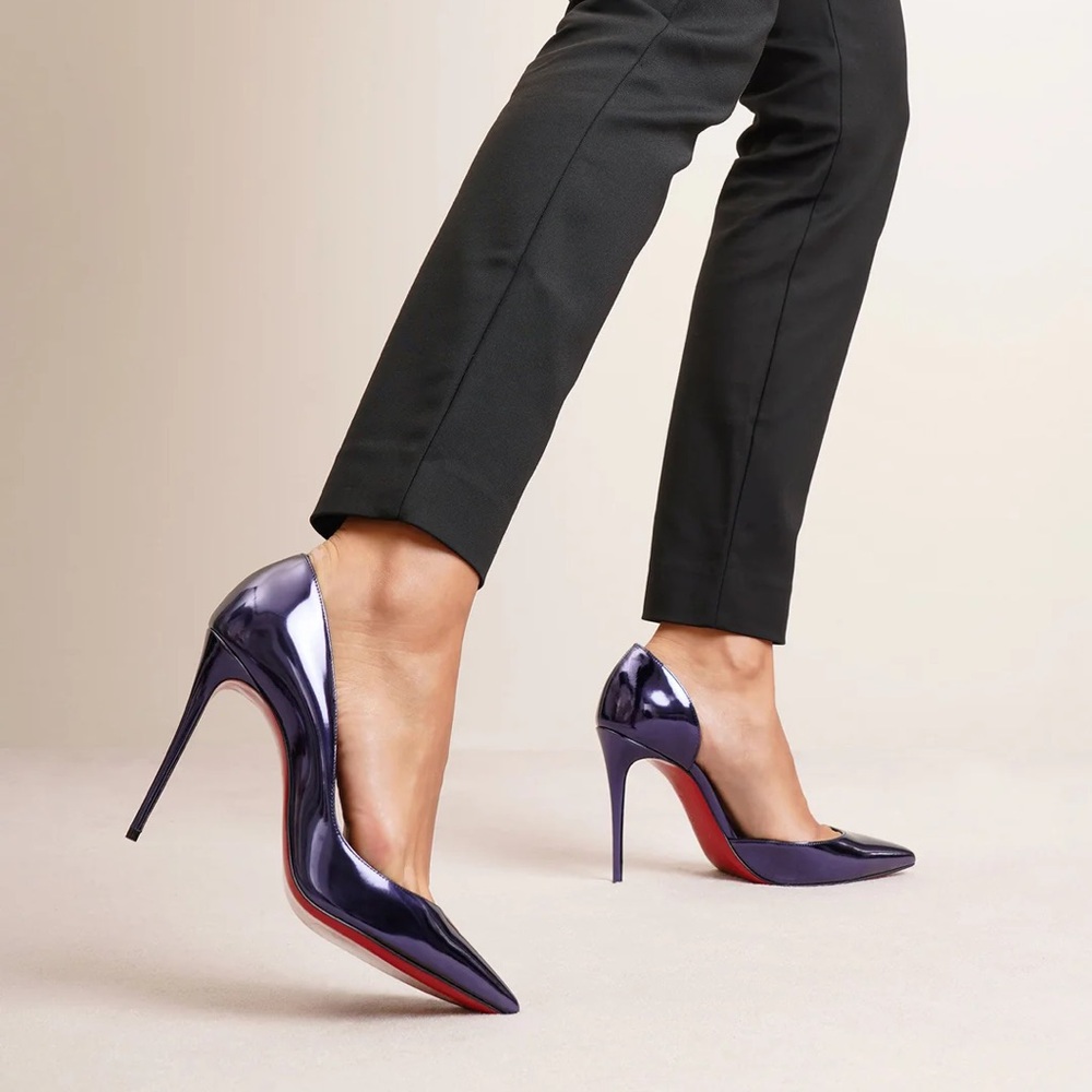 Authentic Metallic Blue Christian Louboutin Iriza heels size 38